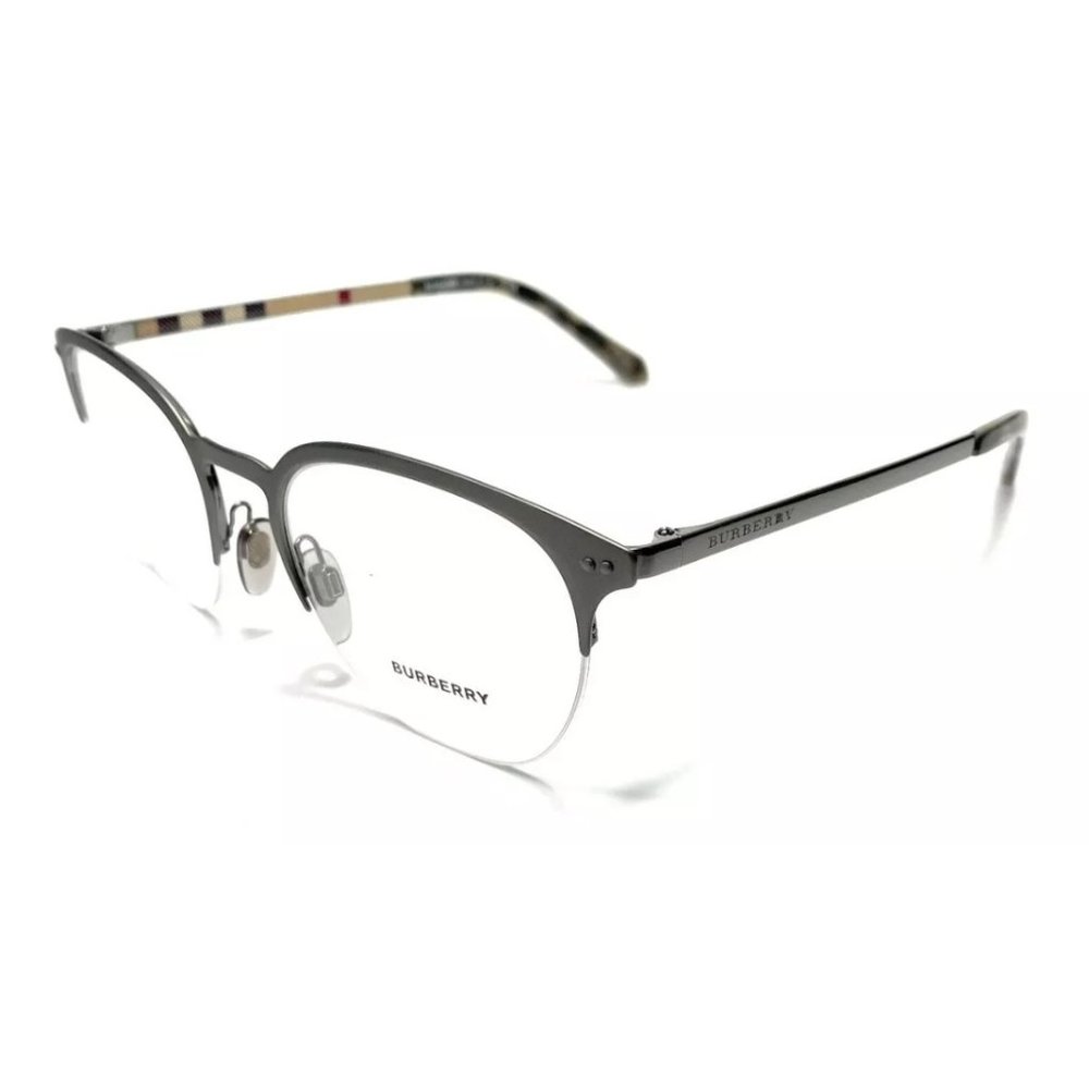 Burberry Men's Gunmetal Square Eyeglasses!